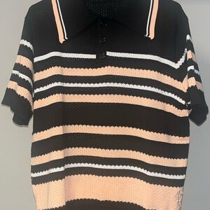Amiri Black and Tan Men's Polo Shirt